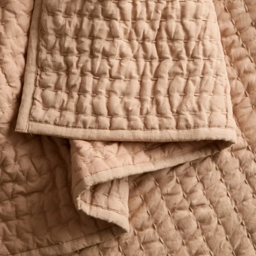 NWOT QUINCE European Linen Cotton Stitch Quilt King/Cal King Desert Sunset 3387 - Picture 6 of 11